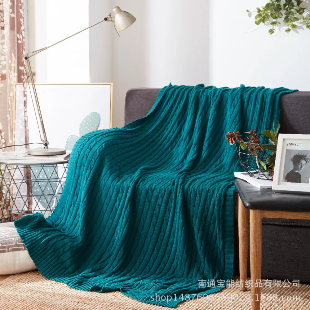 100% благоприятное для кожи хлопковое вязаное одеяло европейский стиль диван