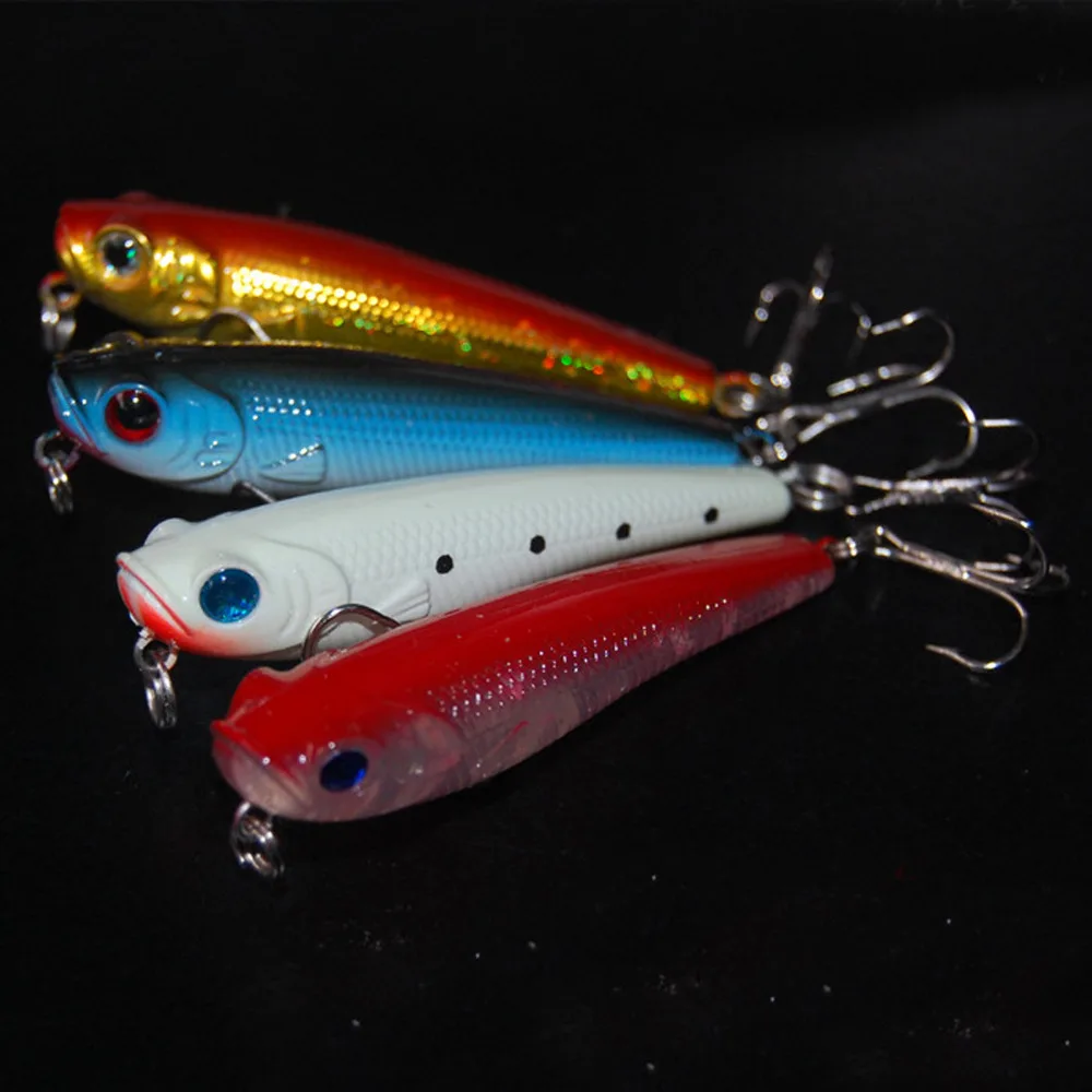 

4PCS Fishing Lure Lures Pencil popper Minnow topwater Bait hook Free shipping