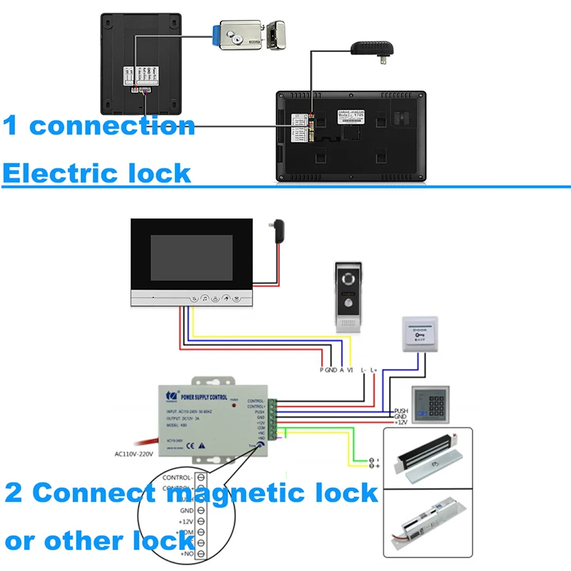 Проводной цветной видеодомофон система с одним ИК камерой ночного видения