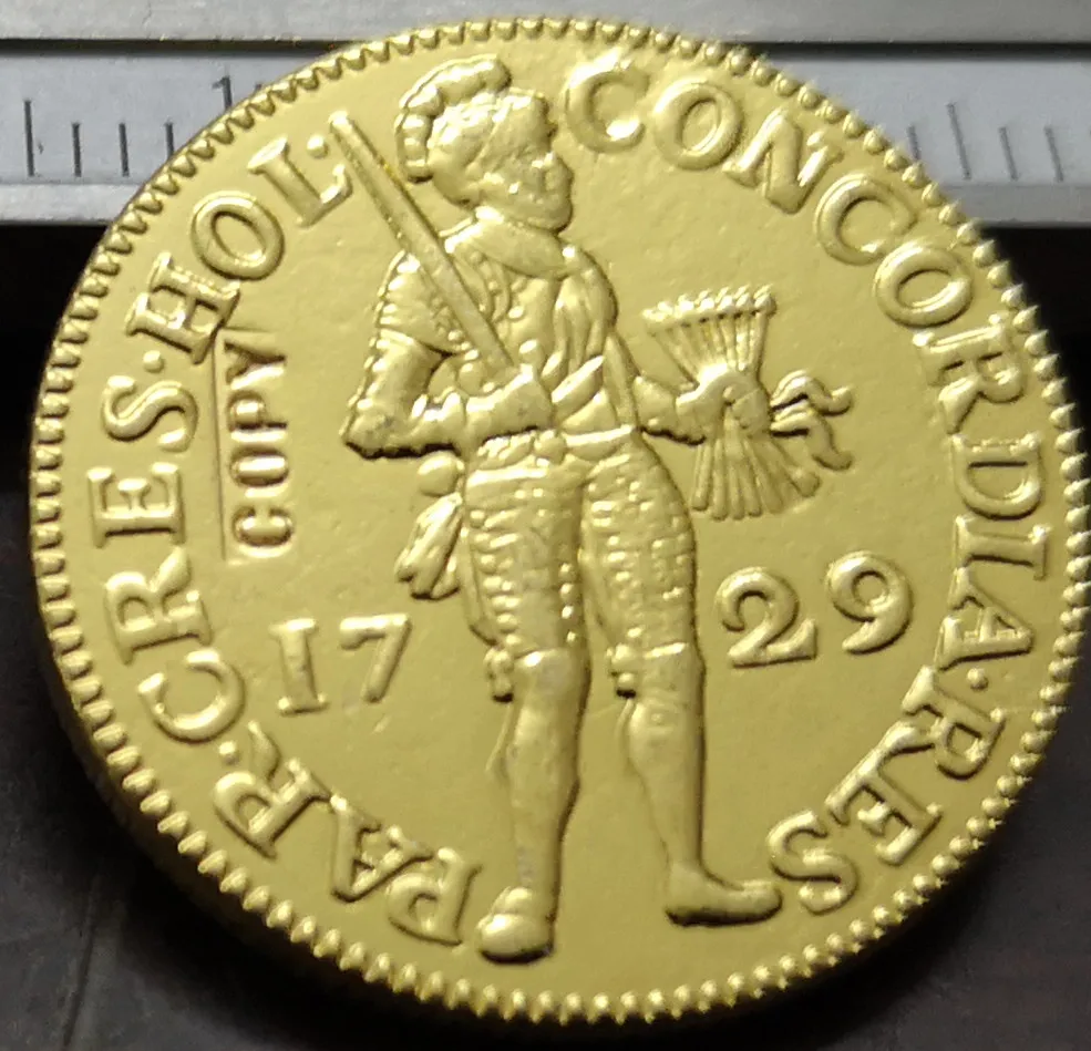 1729 Голландская республика (Голландия) 1 Dukaat Золотая копия редкая