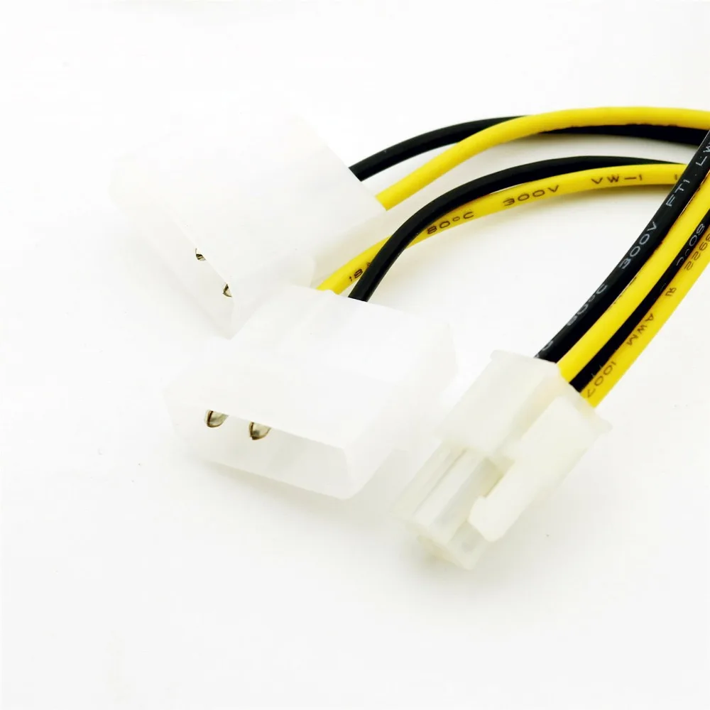 20 шт. ATX 4 Pin Female 12V CPU PSU к двойному Male Molex внутренний PC адаптер питания