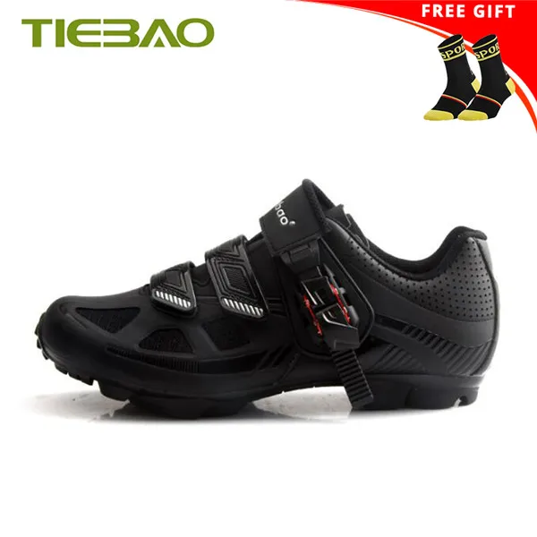 socks for 1652 B Tiebao Sapatilha Ciclismo MTB spd педалей кроссовки мужские велосипедная обувь дышащая самозакрывающаяся спортивная обувь для езды на горном велосипеде - Цвет: socks for 1652 B