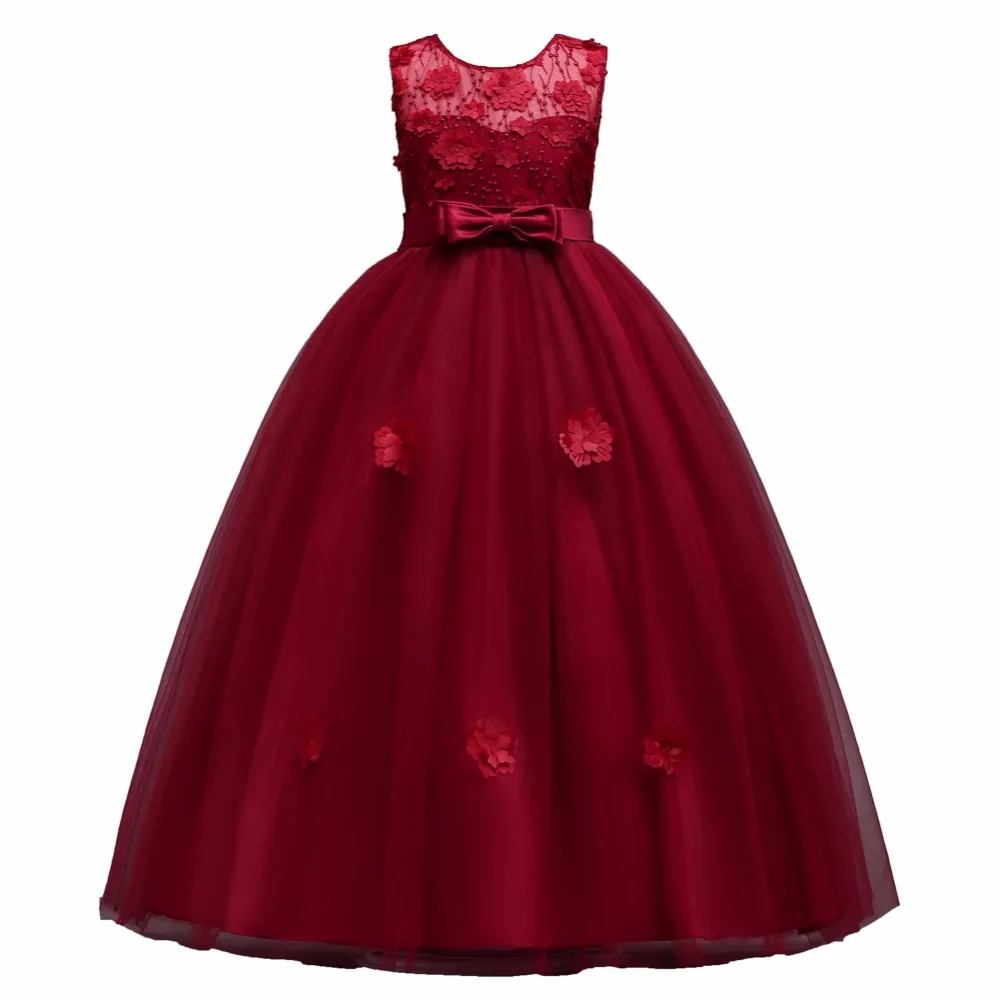 4-14yrs Baby Girls Party Dress 2018 Elegant Girl Long Evening For Wedding Ceremony Kids Dresses Teen Clothes | Детская одежда и