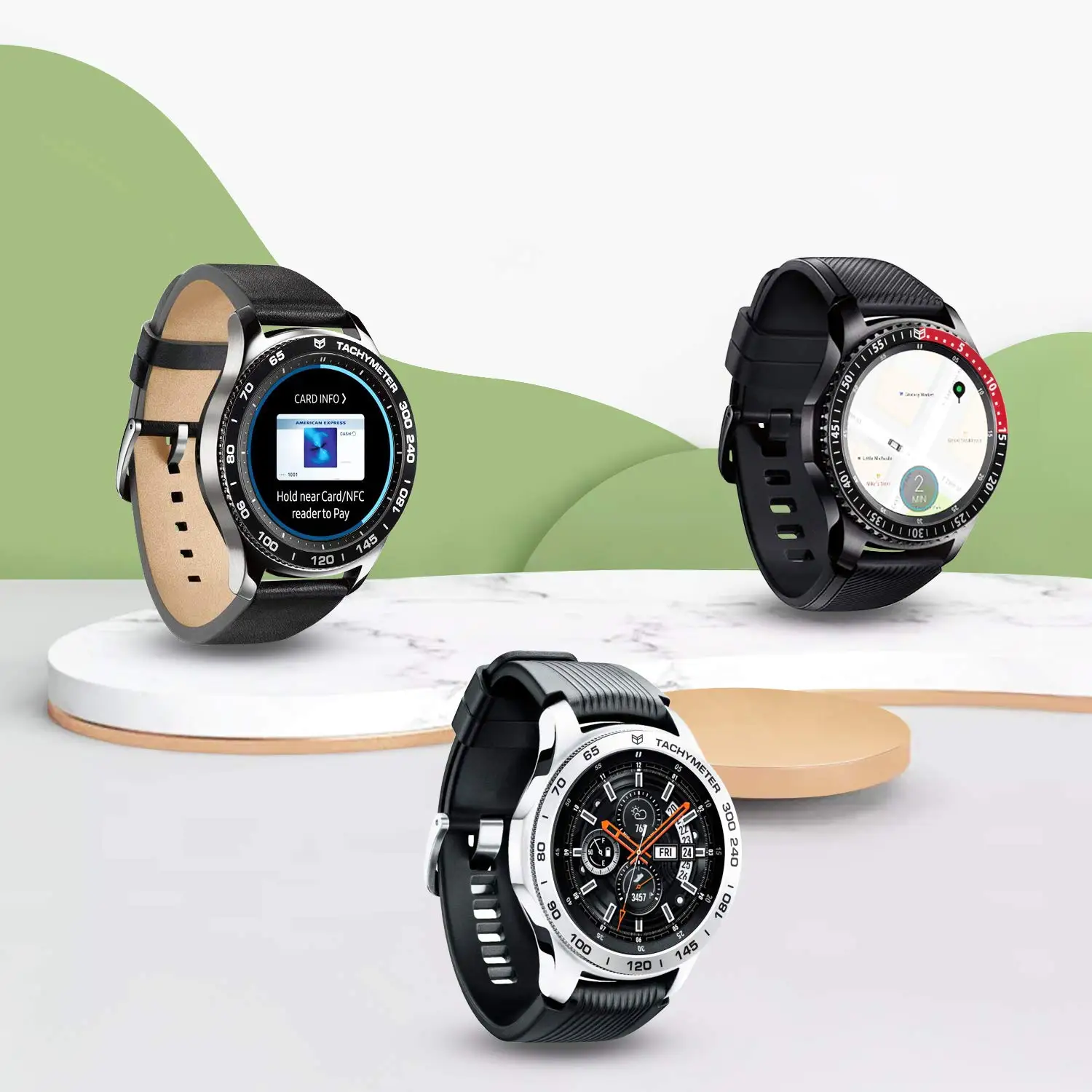 Ободок кольцо для Galaxy Watch 46 мм/Galaxy gear S3 Frontier& Classic, алюминиевый ободок петля клейкая крышка защита от царапин