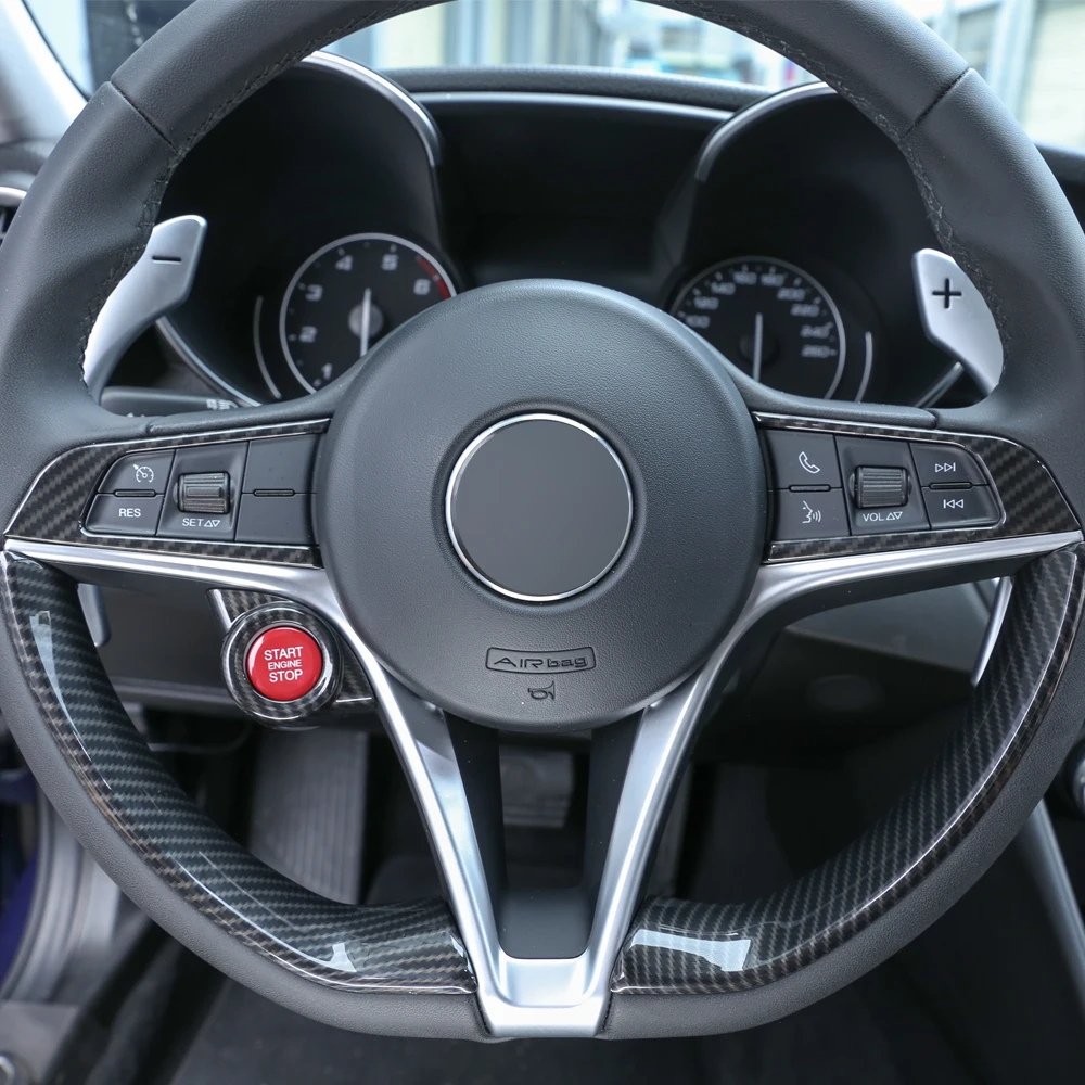 2 шт. хромированные автомобильные аксессуары на руль для Alfa Romeo Giulia Stelvio 2017