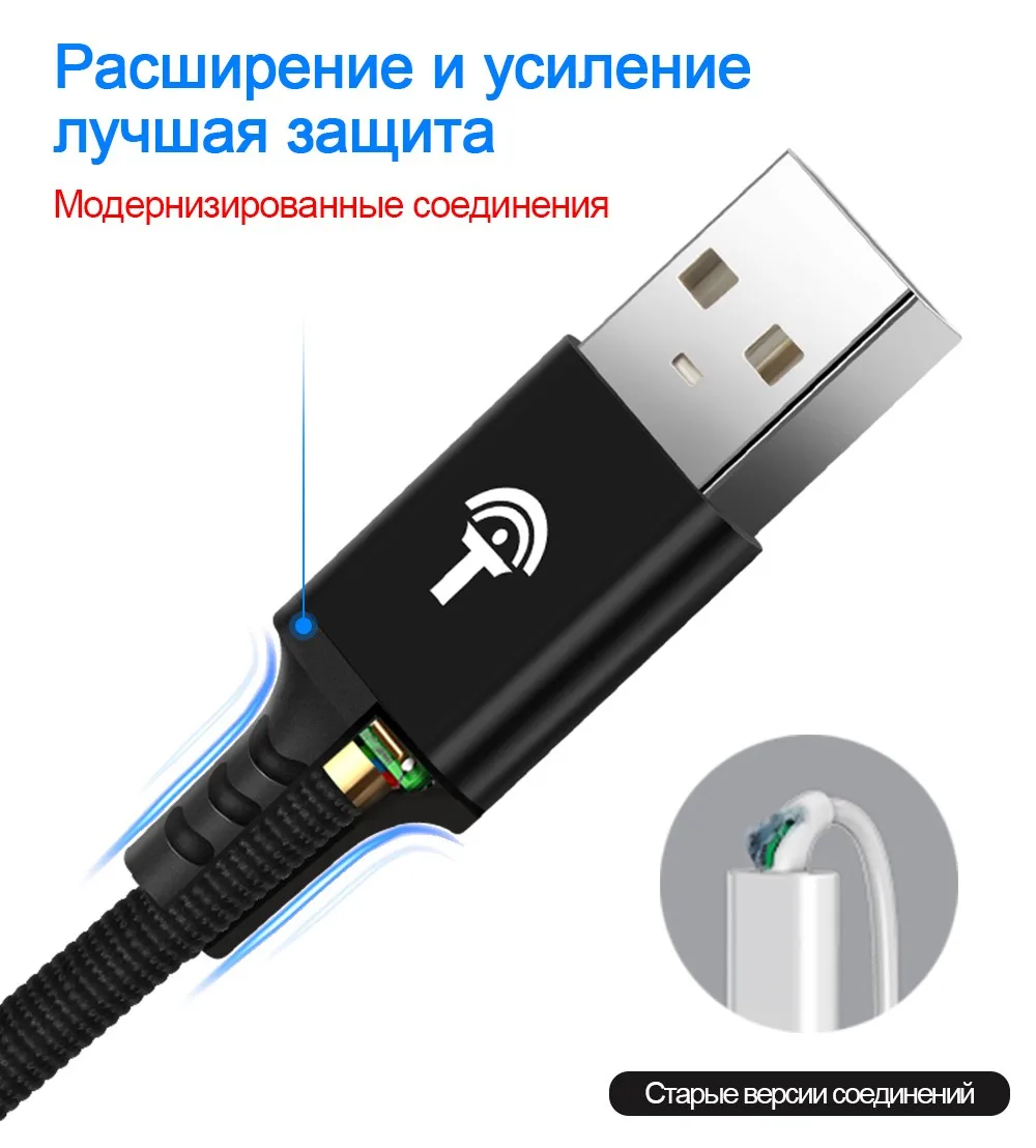 Rocketek USB Тип C кабелем Micro USB-C мобильный телефон для быстрой зарядки Тип-C для samsung Galaxy S9 S8 плюс xiaomi redmi note 5 7