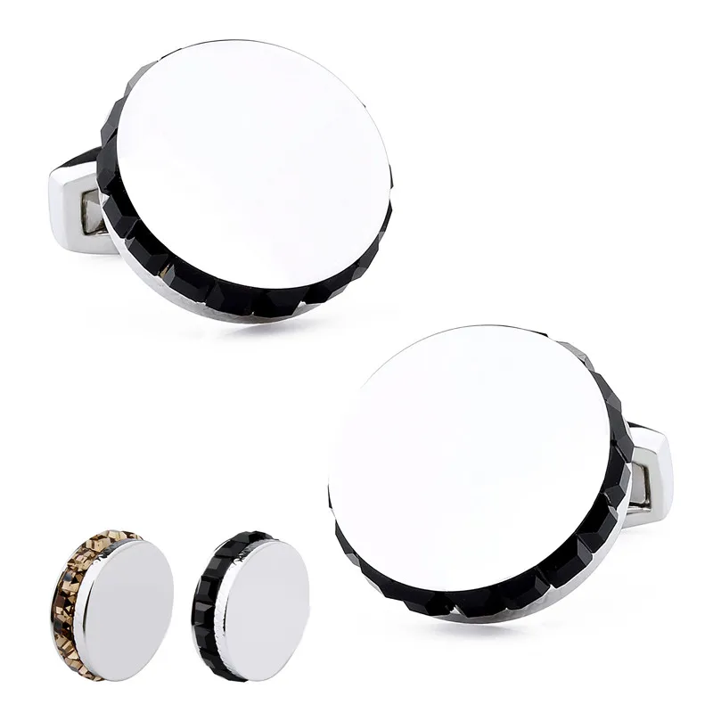 HAWSON Cuff links Crystal Wedding Cufflinks for Mens Luxury Grooms Dress Accessory