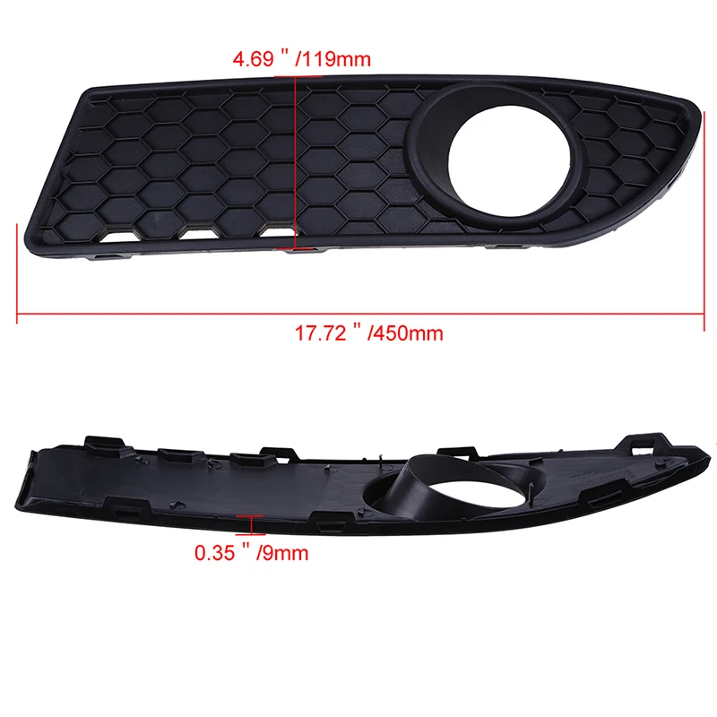 POSSBAY Left Right Side Front Lower Bumper Center Grill for VW Polo MK4 9N3 2005-2009 Facelift Car Fog Light Cover Hood Grille