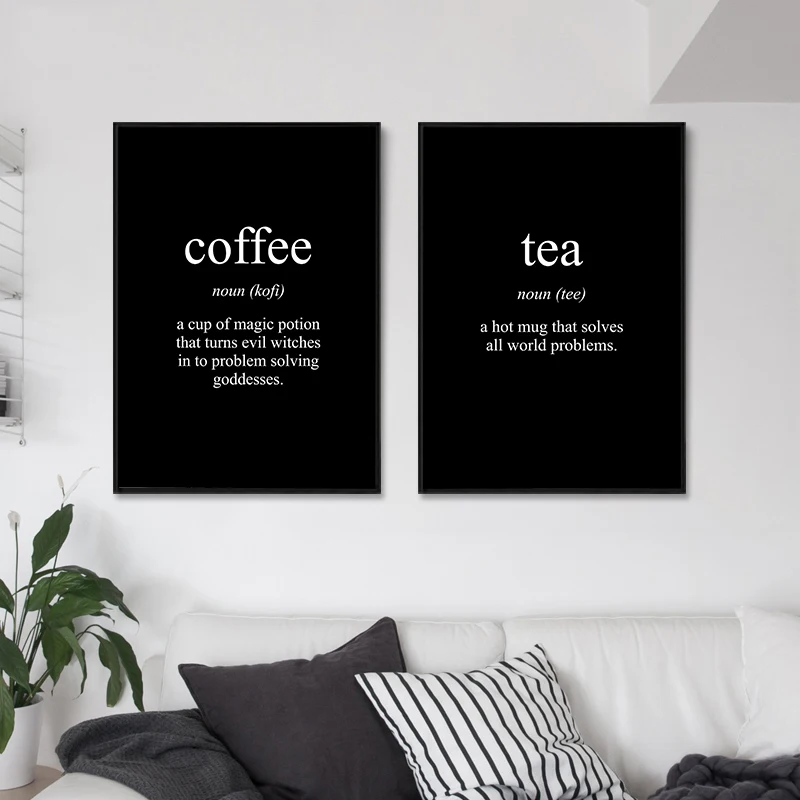 Cuadros de decoración de salón, póster de té y café, pintura en...