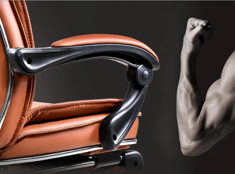 Большой высокий роскошный офисный стул для отдыха с подставкой ног поворотный из