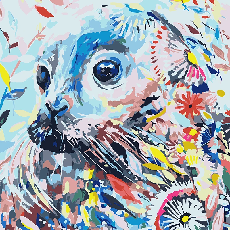 Раскраска по номерам на холсте красочная печать животные Aall художественные