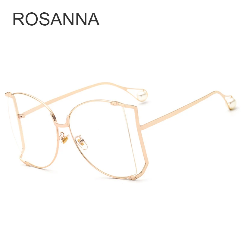 Женские квадратные солнцезащитные очки ROSANNA большие с жемчужинами и прозрачными