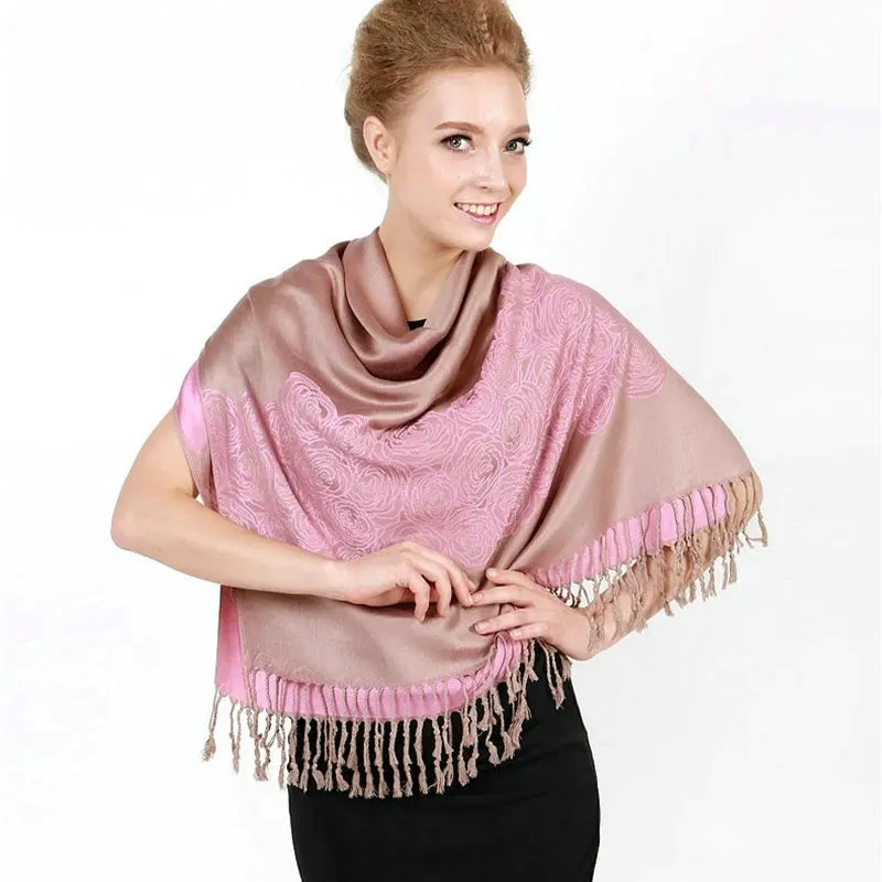 Модный жаккардовый шарф из пашмины и палантины хлопковая теплая женская