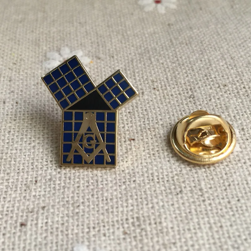 Масонская Металлическая Булавка для галстука-бабочки с синим отворотом 10 шт.