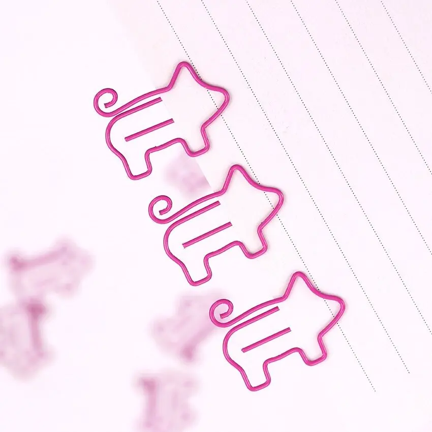 10 шт. милые животные поросенок металлические зажимы Kawaii закладки Memo клип розовые