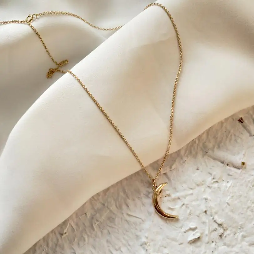 Женское ожерелье из серебра 925 пробы с кулоном в виде нежной Луны | Украшения и