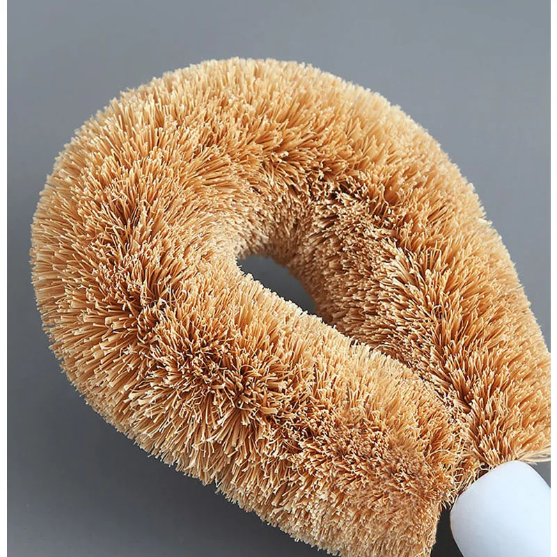 Natural Coconut Long Handle Cleaning Brush Non-stick Oil Pot Brushes Dish Washing Kitchen 4 Colors | Дом и сад