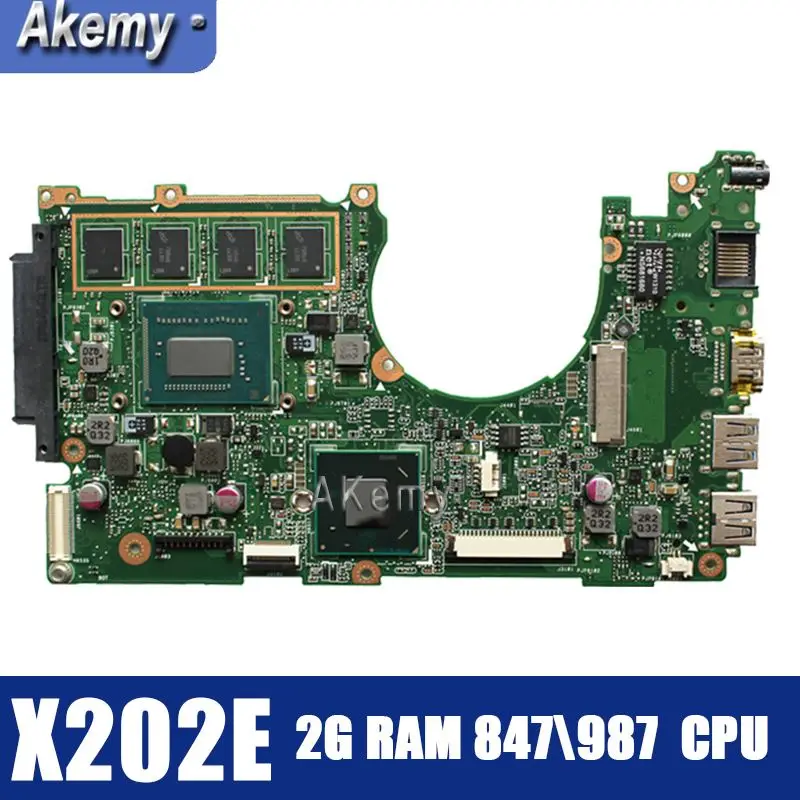 

Материнская плата для ноутбука Amazoon X202E для For Asus X202E X201E S200E X201EP протестированная оригинальная материнская плата 2G RAM 847 /987 CPU