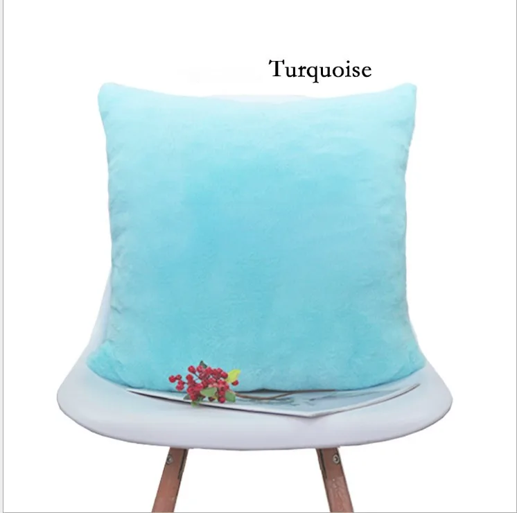 turquoise Супер мягкий искусственный Кролик меховая подушка крышка домашний декор плюшевые бежевый черный розовый чехлы на декоративные подушки стекались наволочки 30x50 см - Цвет: turquoise