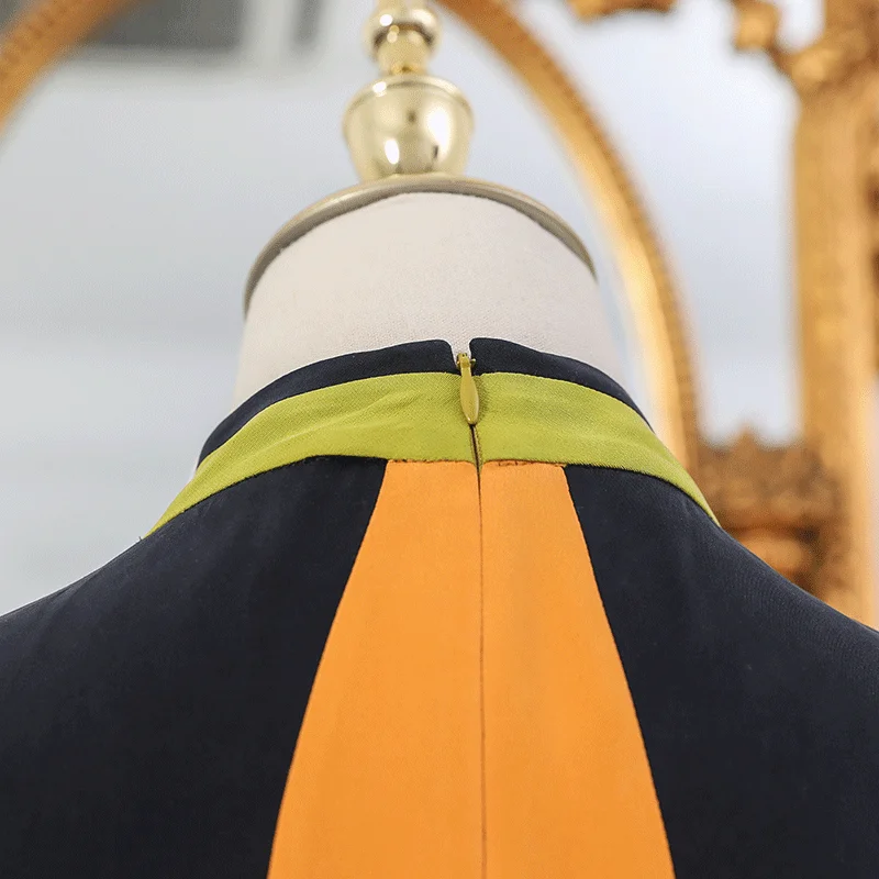 Женское платье туника VOA облегающее с коротким рукавом из тяжелого шелка желтый