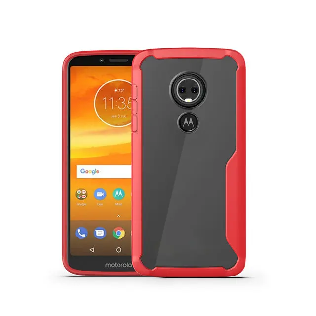 Красный Акриловый TPC+ HD ПК прозрачный для Motorola Moto E5 Plus чехол Motorola E5 чехол задняя крышка для Motorola E5Plus чехол Moto E5 E 5 чехлы - Цвет: Красный