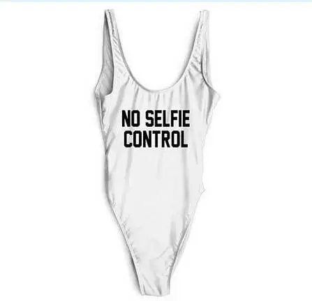 

New Arrive Jumpsuit no selfie control Swimwear High-Cut Bodysuit Beachwear Girl Sexy Hot Backless Swimsuit Bathing suits Customn