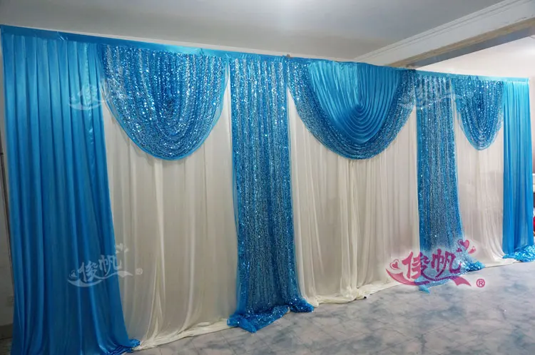 Фотофон Королевский Синий Свадьба занавеска блестки Swag 3 м * 6 (10 футов 20 футов)
