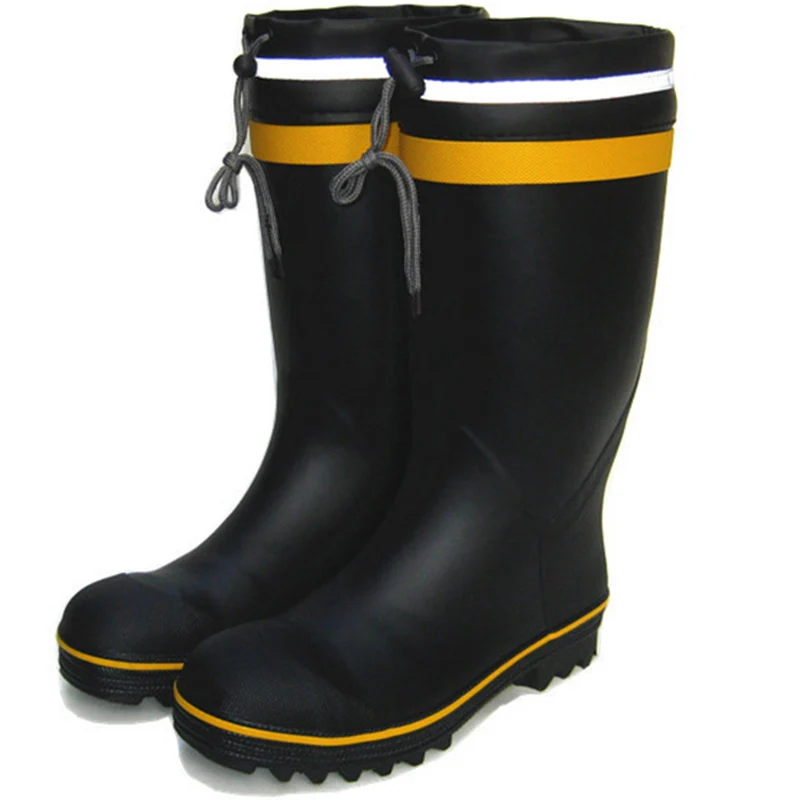 Hellozebra Мужские резиновые сапоги мужской сталь носком и подошва воды обувь