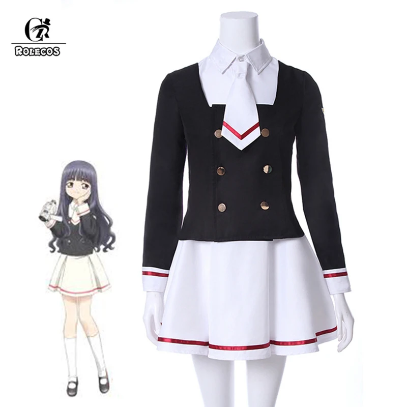 ROLECOS Cardcaptor Sakura Clear Card Косплей Костюм Kinomoto Шаоран ли костюм Tomoyo школьная форма