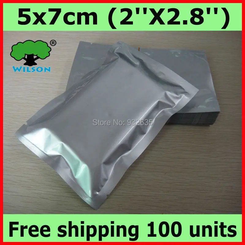 100 PCS Wholesale 2''X 2.8'' (5x7cm) 4 mil small plastic packaging bag vacuum bags for food mylar aluminum foil | Дом и сад
