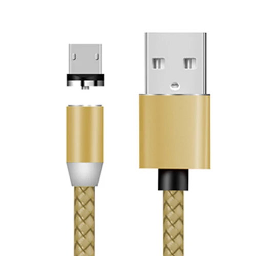 Магнитный USB кабель VOXLINK 3 в 1 для iPhone Xs 8 и usb type-C и Micro USB с нейлоновой оплеткой для samsung Xiaomi huawei USB C - Цвет: Gold for Micro