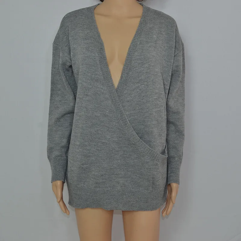 TEXIWAS сексуальный вязаный свитер с V-образным вырезом женский джемпер пуловеры