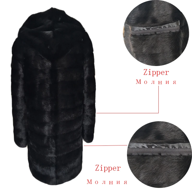 Зимняя теплая шуба из натурального меха норки длинная русская популярная