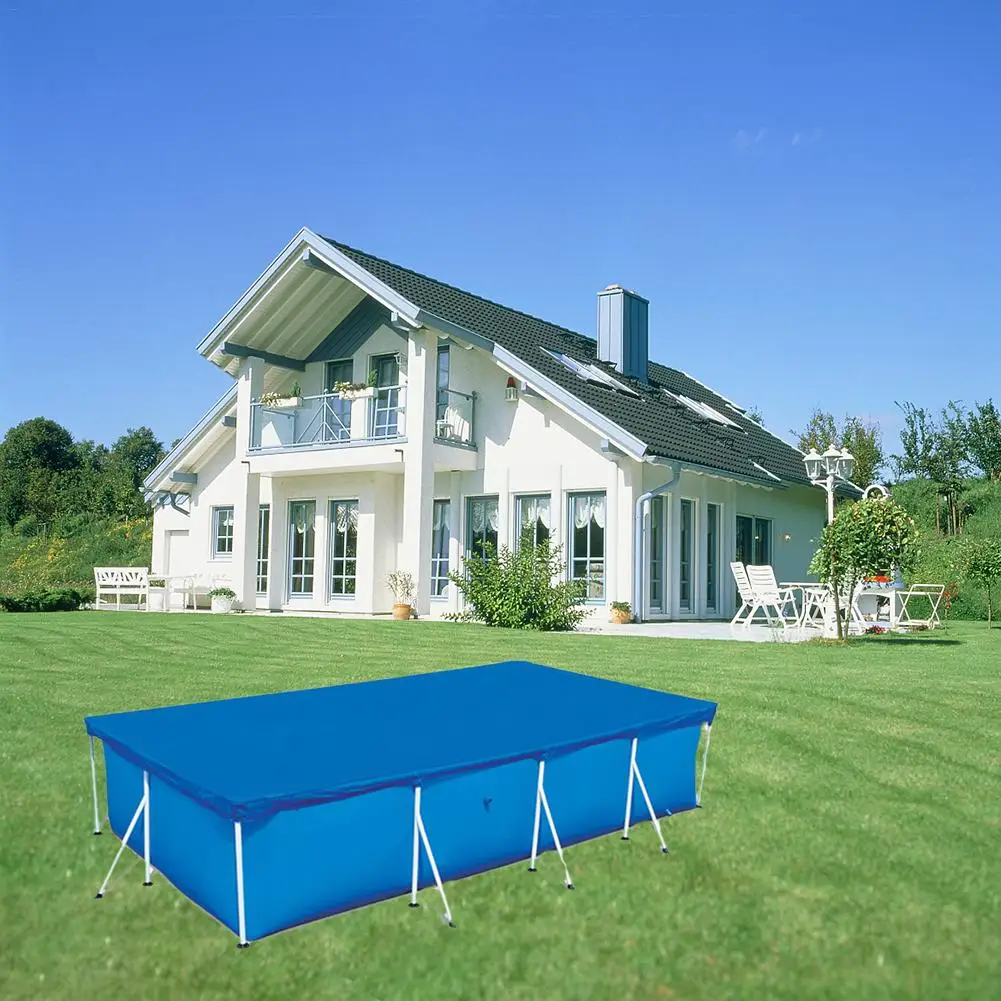 

Swimming Pool Cover Rainproof Dust Cover Waterproof Swimming Pool Accessories Polyester Woven Fabric Cover Cloth 400*211CM