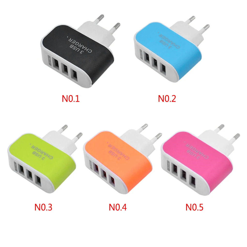 Новинка, 3 порта, тройной USB порт, настенное зарядное устройство для дома и путешествий, адаптер переменного тока, штепсельная вилка европейского стандарта, зарядное устройство для мобильного телефона