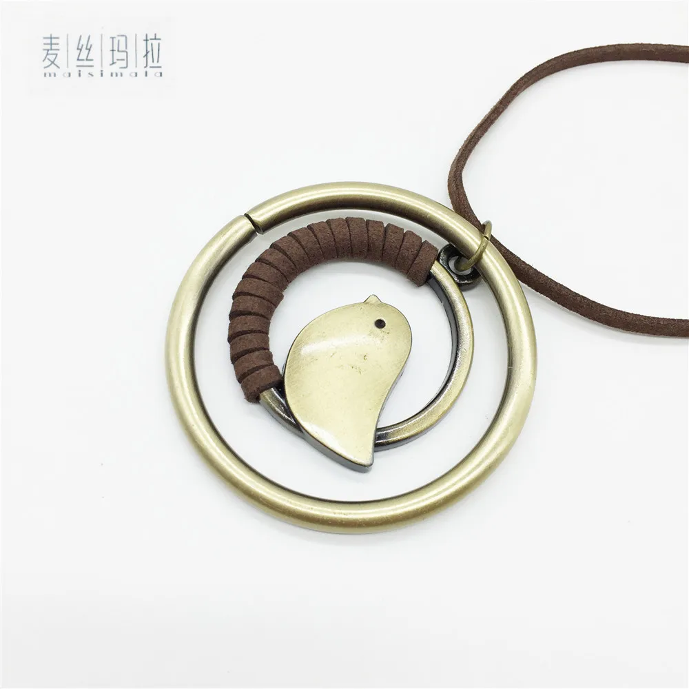 Length Adjustable Leather Rope Chain Bird Women Pendants Necklaces Gifts Trendy Brand Handmade Jewelry | Украшения и аксессуары