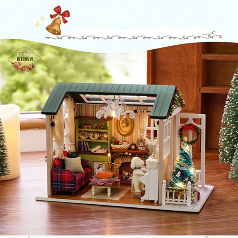 New CuteRoom Z-009-A Dollhouse Handmake DIY Doll House Miniature Kit Collection Christmas Gift With Light Toy For Children | Игрушки и