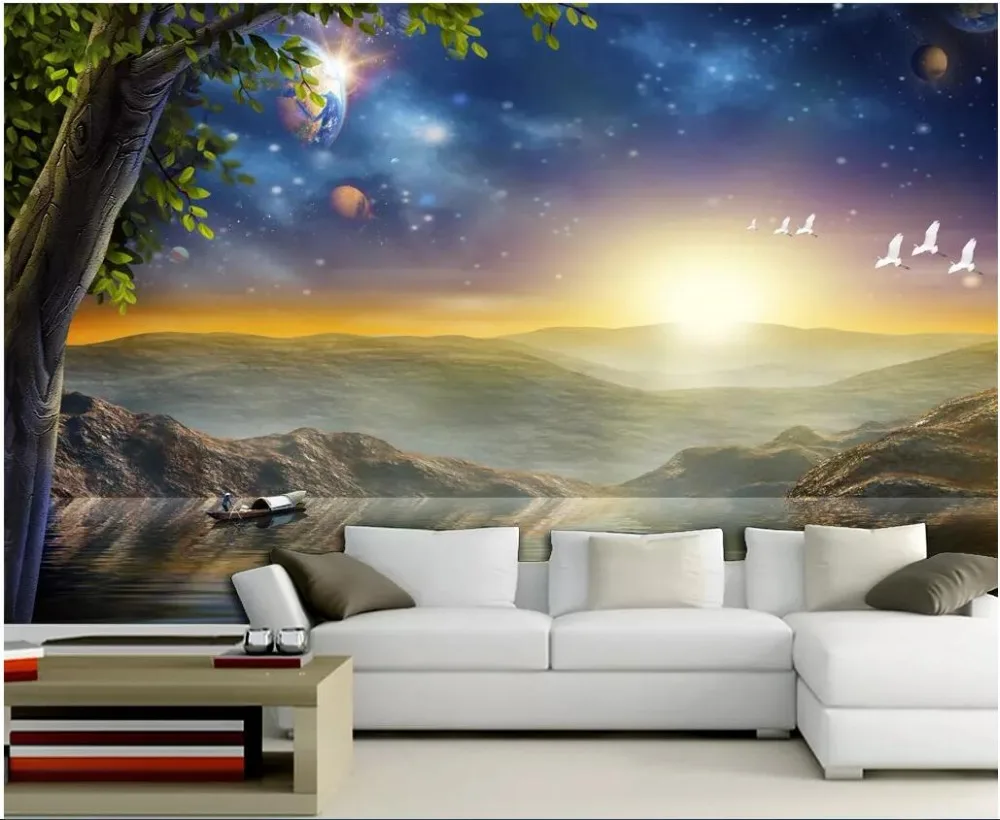 

3d wallpaper custom photo mural Starry Wonderland Living Room landscape TV background home decor wallpaper for walls 3 d