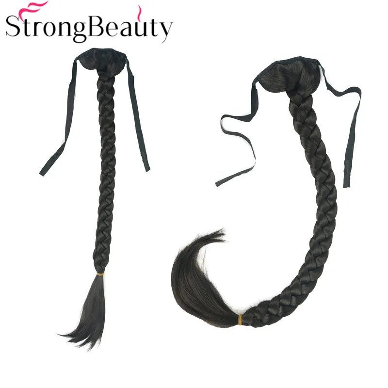 4 StrongBeauty, длинный рыбий хвост, коса, конский хвост, наращивание, Синтетическая лента, шиньон, 16 цветов - Цвет: 4