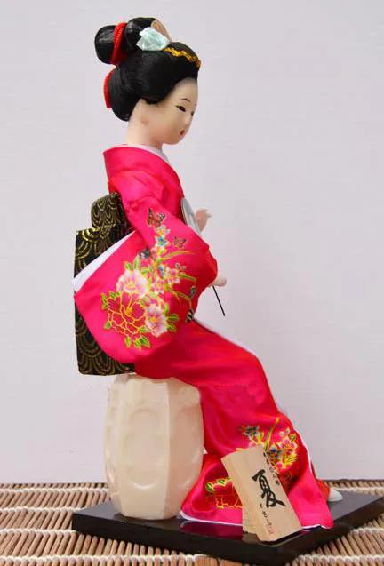 24 см уникальной японской искусственный статуэтки гейши Статуи дома по обеим