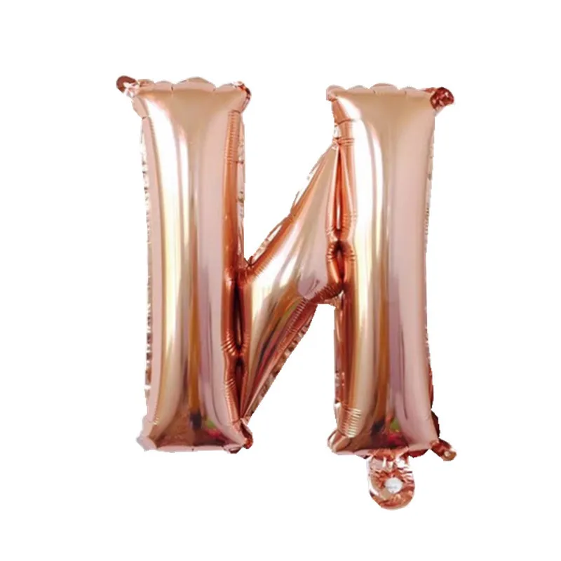 Letter N 1 шт. 16 дюйма розовое золото A-Z письмо Фольга шарики, День подарков будущей матери для дня рождения вечерние украшения для детей подарок гелиевый воздух воздушный шар Supplie - Цвет: Letter N