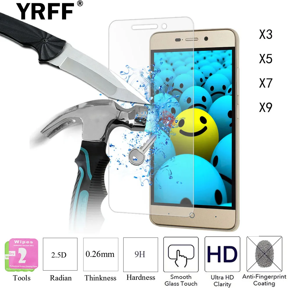 2 шт. 2.5D 9H 0 26 мм Закаленное стекло Защитная пленка для экрана ZTE Blade X3 D2 T620 X5 D3 X7 D6 V6 X9