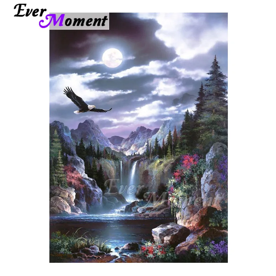 Алмазная картина Ever Moment пейзаж водопад Орел квадратная стразы алмазная вышивка