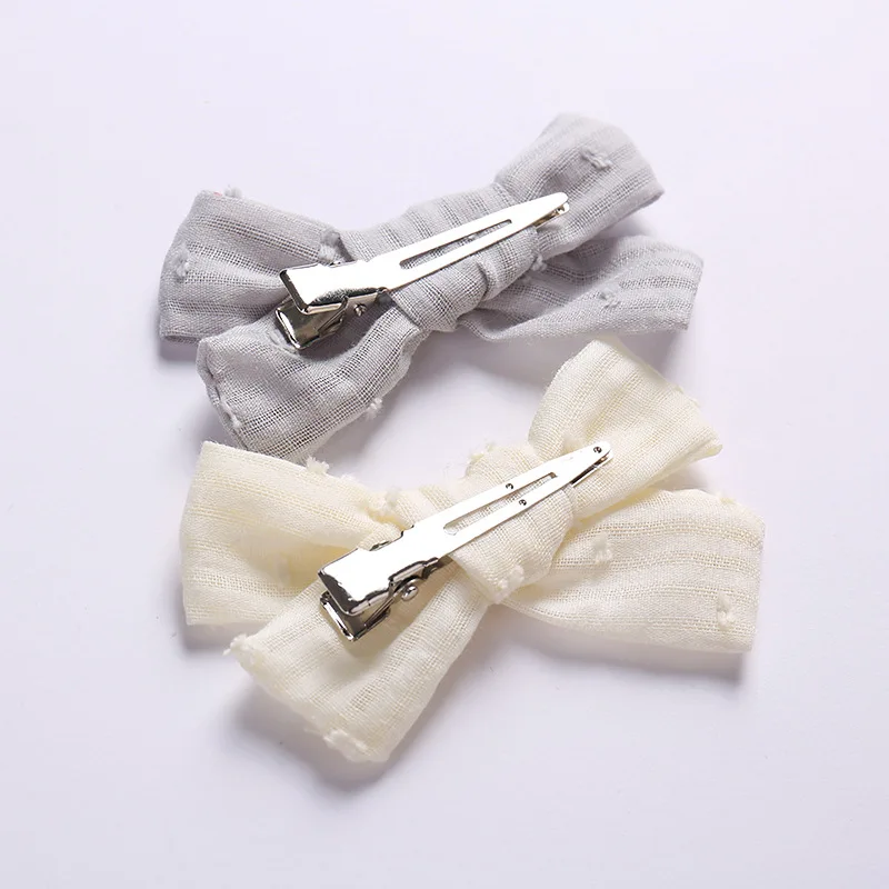 24 шт./лот милые однотонные женские заколки из хлопчатобумажной ткани для волос