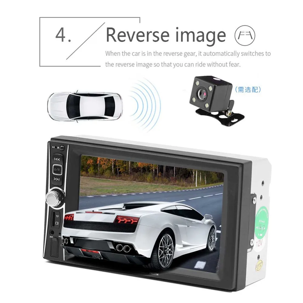 2 Din 7 дюймов автомобиля MP4 MP5 видео плееры авто аудио Радио FM Bluetooth с камерой