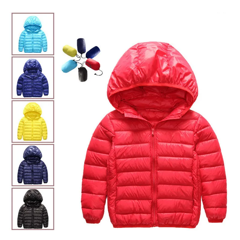 Осенняя парка для мальчиков и девочек легкая пуховая верхняя одежда детей