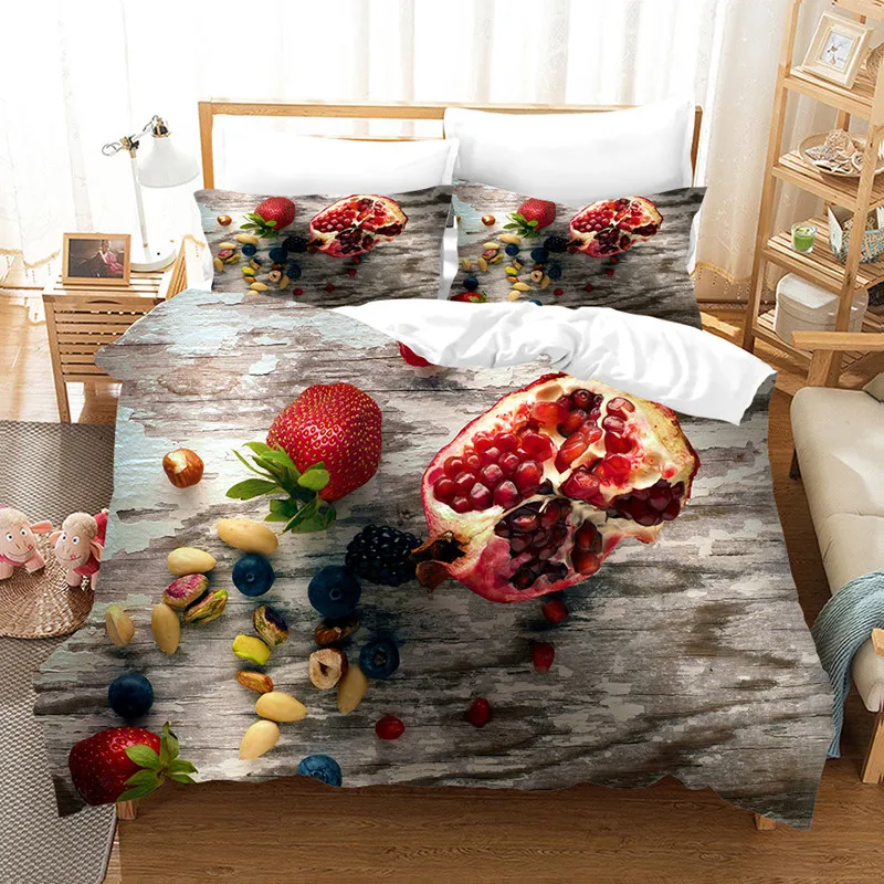 

Summer fruit 3D bedding set duvet cover realistic bedding set pillowcase bed home textiles