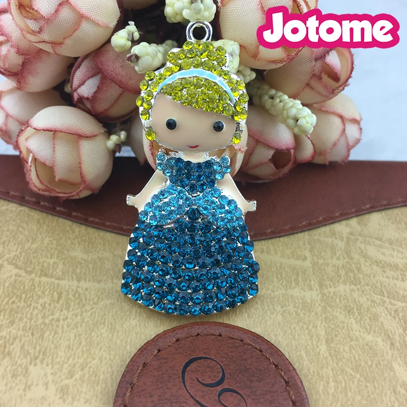 Мода 50 мм Милая Золушка Принцесса Стразы массивная Подвеска Шарм подвески/Шарм