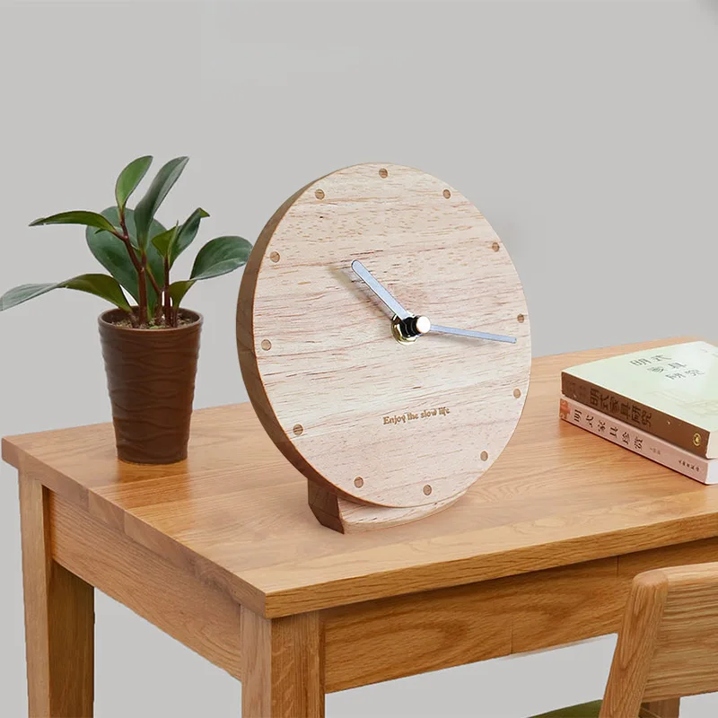 

Solid wood clock living room modern minimalist pendulum desktop desktop clock silent clock Nordic creative bedroom sitting