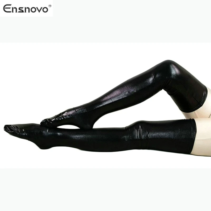 Женские обтягивающие чулки Ensnovo Клубная униформа блестящий чулок из